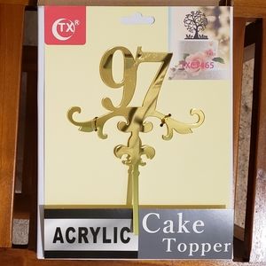 97 Mirrored Gold Acrylic Cake Topper